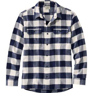 Men's LLBean Organic Flannel Shirt, Slightly Fitted - LLBean XL Tall